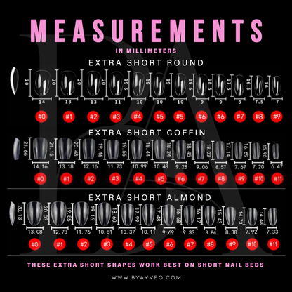XS Round "the Imprezzables" Full Cover Nail Tips
